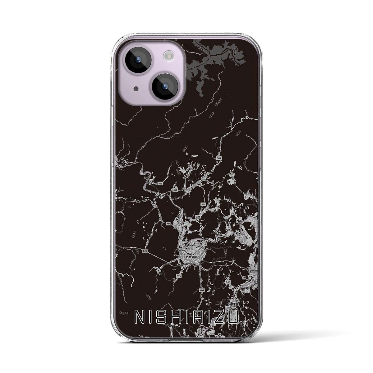 【西会津（福島県）】地図柄iPhoneケース（クリアタイプ）