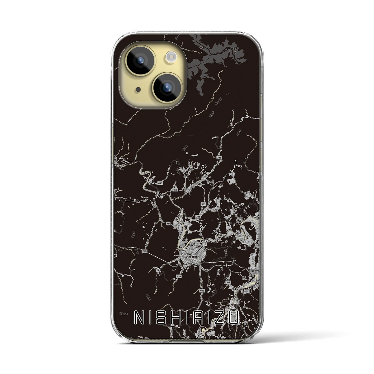【西会津（福島県）】地図柄iPhoneケース（クリアタイプ）