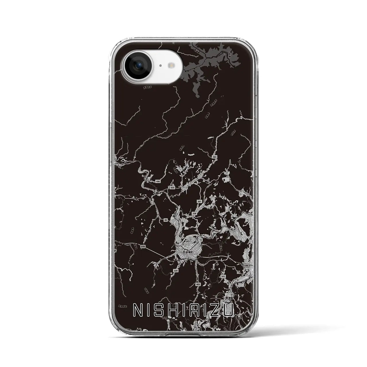 【西会津（福島県）】地図柄iPhoneケース（クリアタイプ）