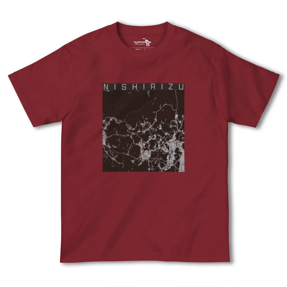 【西会津（福島県）】地図柄ヘビーウェイトTシャツ