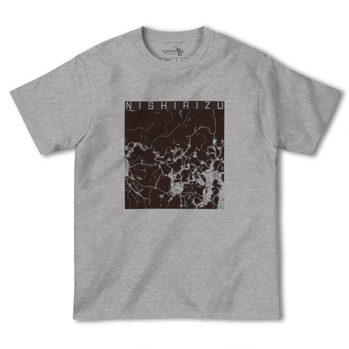 【西会津（福島県）】地図柄ヘビーウェイトTシャツ