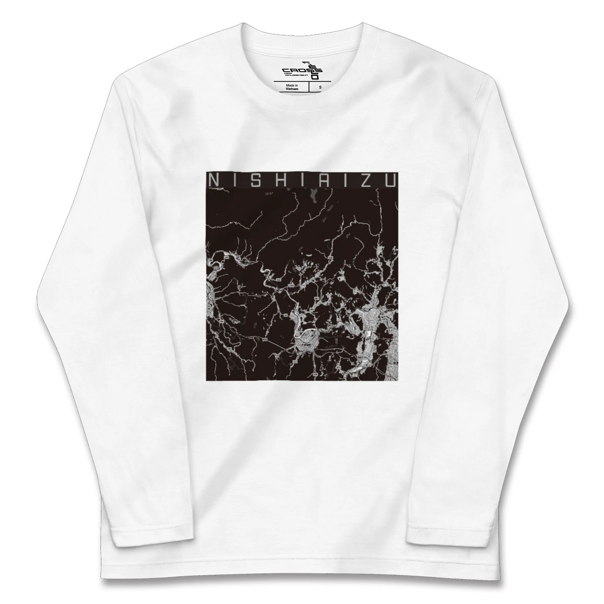 【西会津（福島県）】地図柄ロングスリーブTシャツ