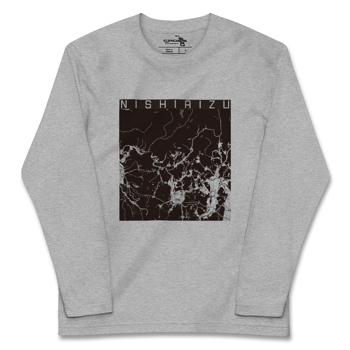 【西会津（福島県）】地図柄ロングスリーブTシャツ