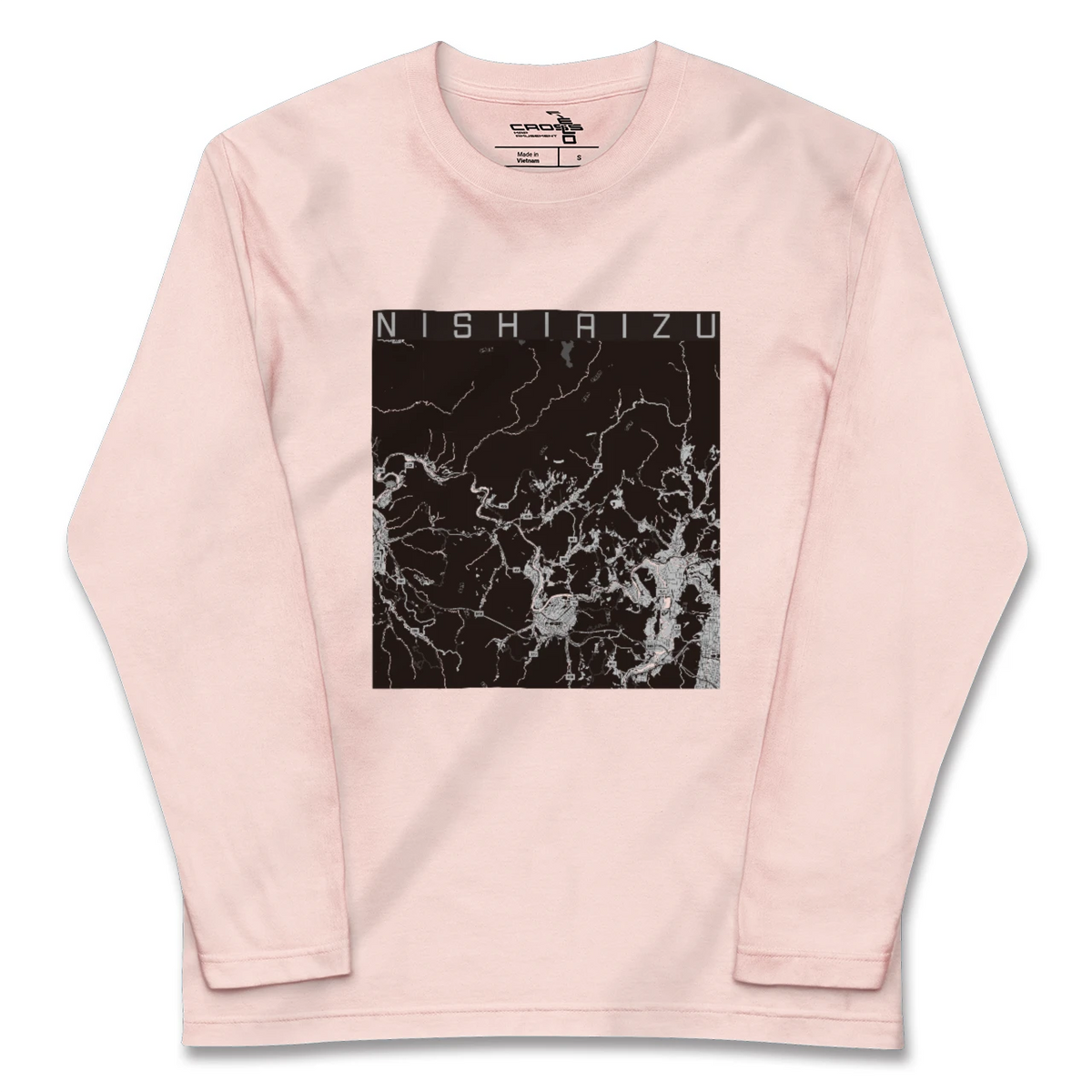【西会津（福島県）】地図柄ロングスリーブTシャツ