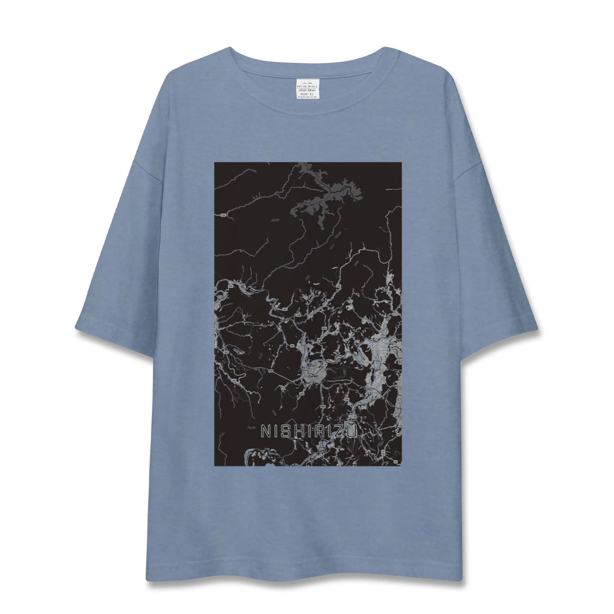 【西会津（福島県）】地図柄ビッグシルエットTシャツ
