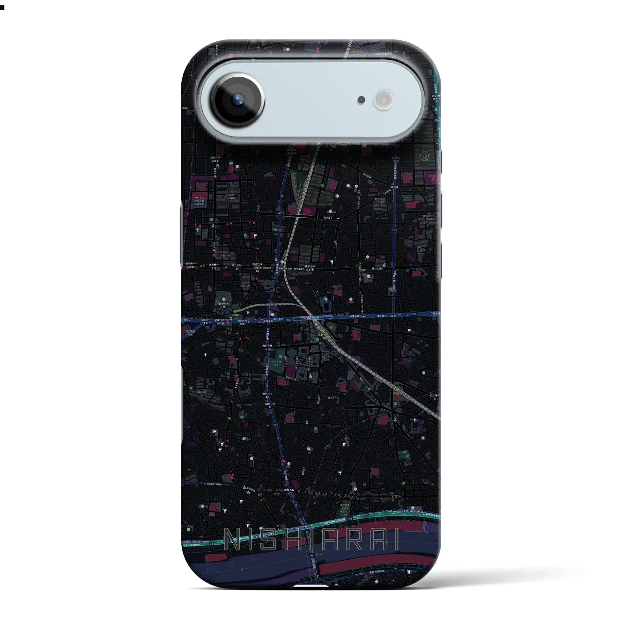 【西新井（東京都）】地図柄iPhoneケース（バックカバータイプ）