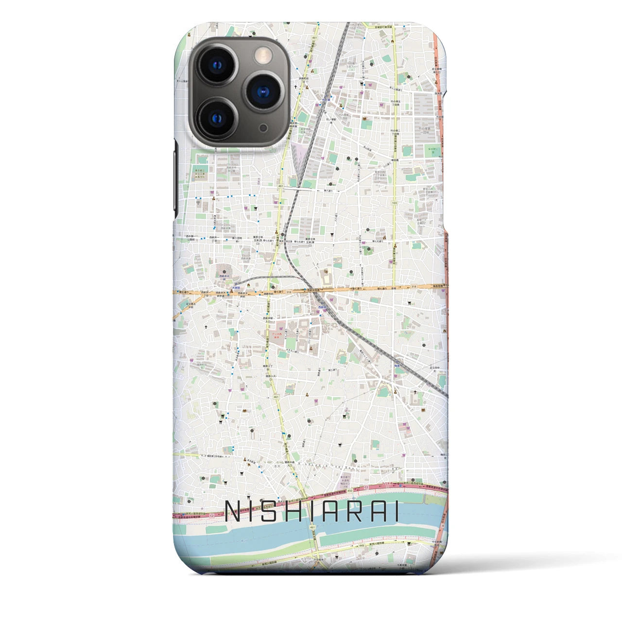 【西新井（東京都）】地図柄iPhoneケース（バックカバータイプ）