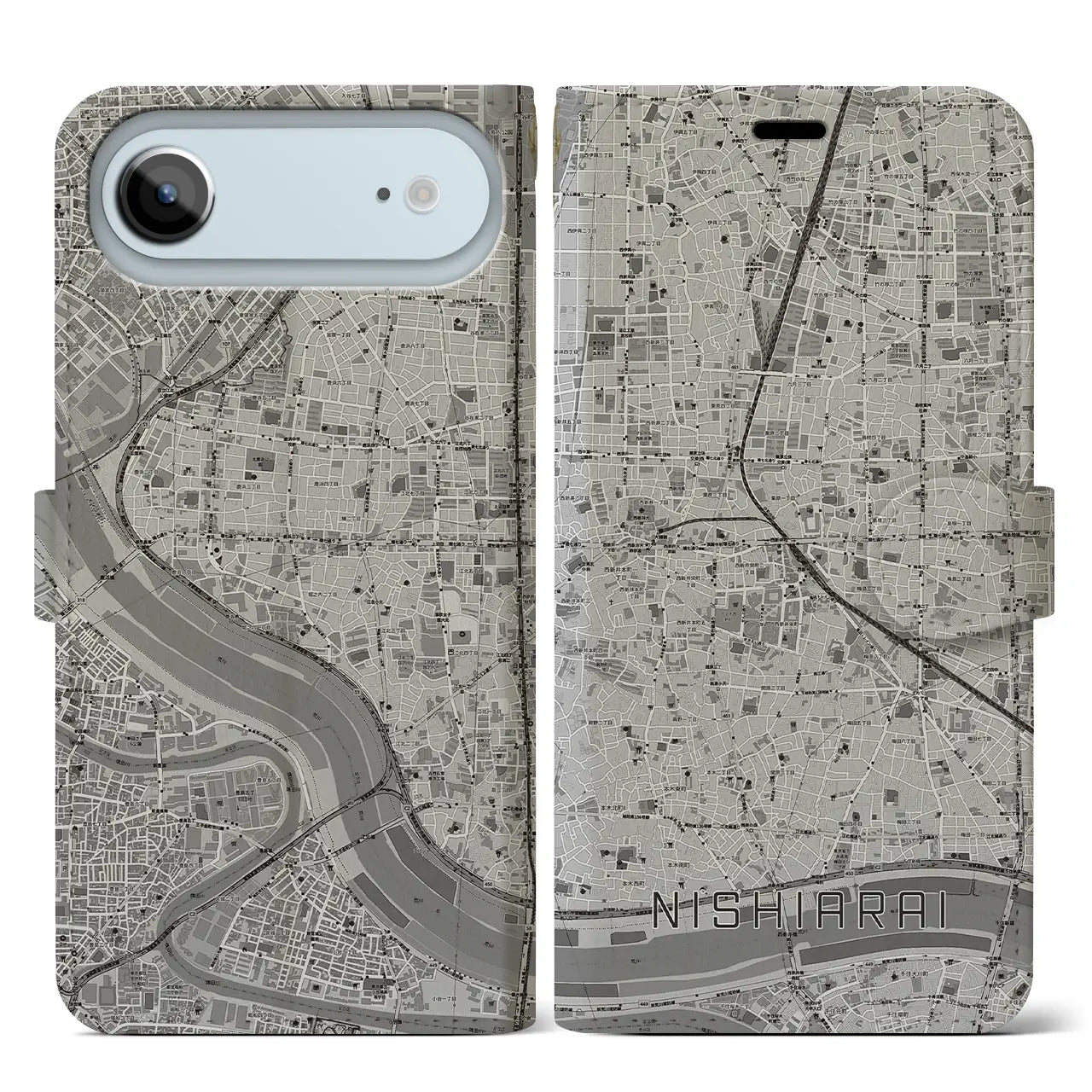 【西新井（東京都）】地図柄iPhoneケース（手帳タイプ）