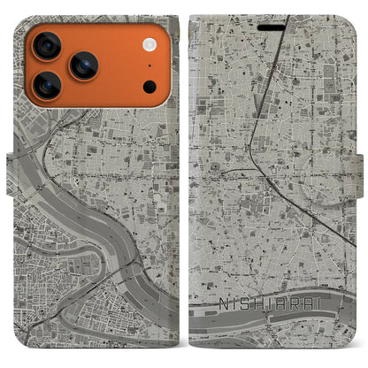 【西新井（東京都）】地図柄iPhoneケース（手帳タイプ）