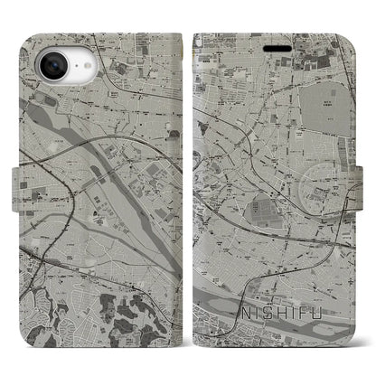 【西府（東京都）】地図柄iPhoneケース（手帳タイプ）