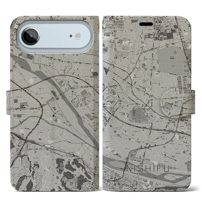 【西府（東京都）】地図柄iPhoneケース（手帳タイプ）