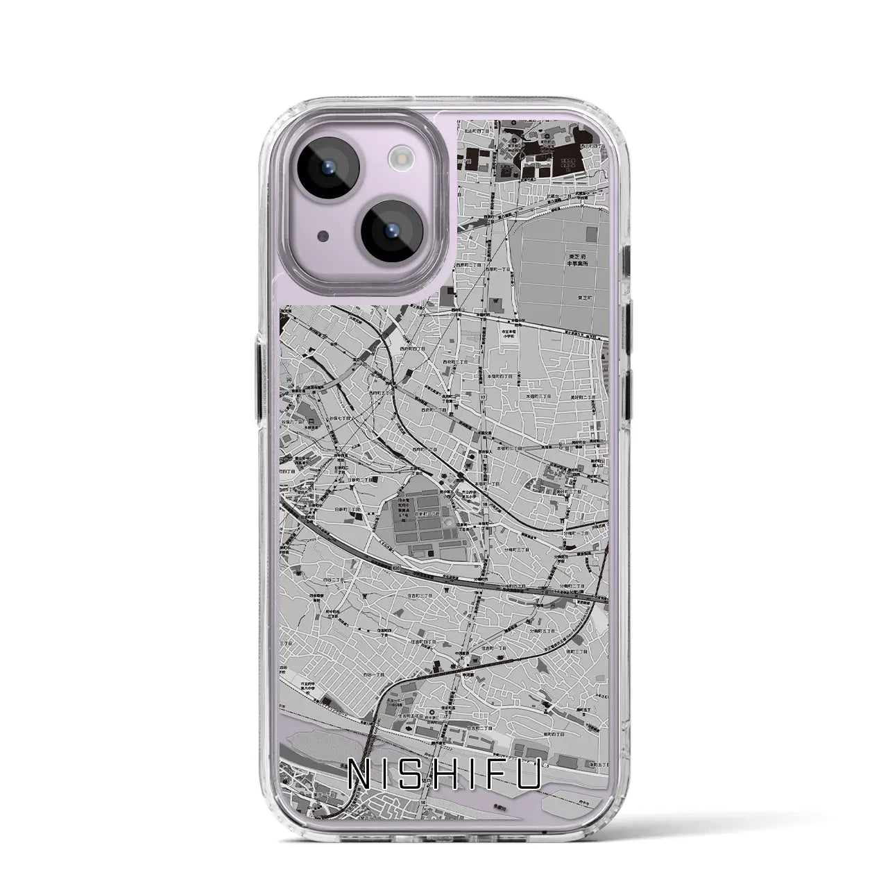 【西府（東京都）】地図柄iPhoneケース（MagSafeタイプ）