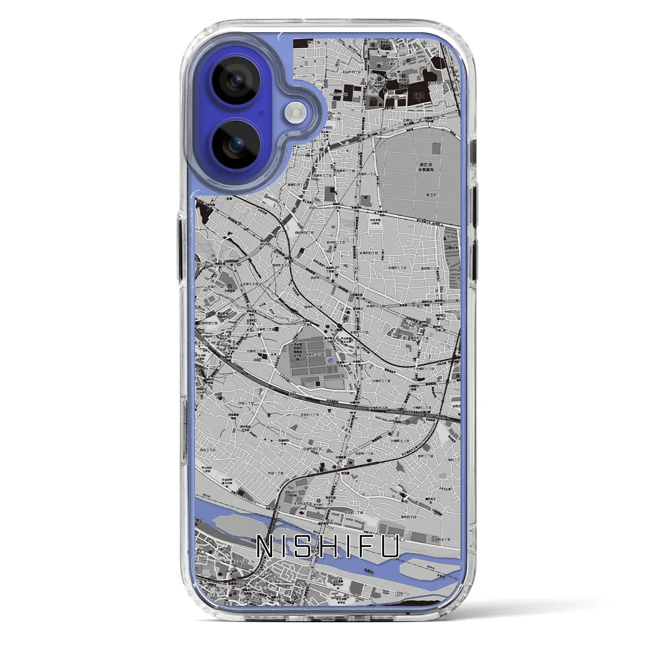 【西府（東京都）】地図柄iPhoneケース（MagSafeタイプ）