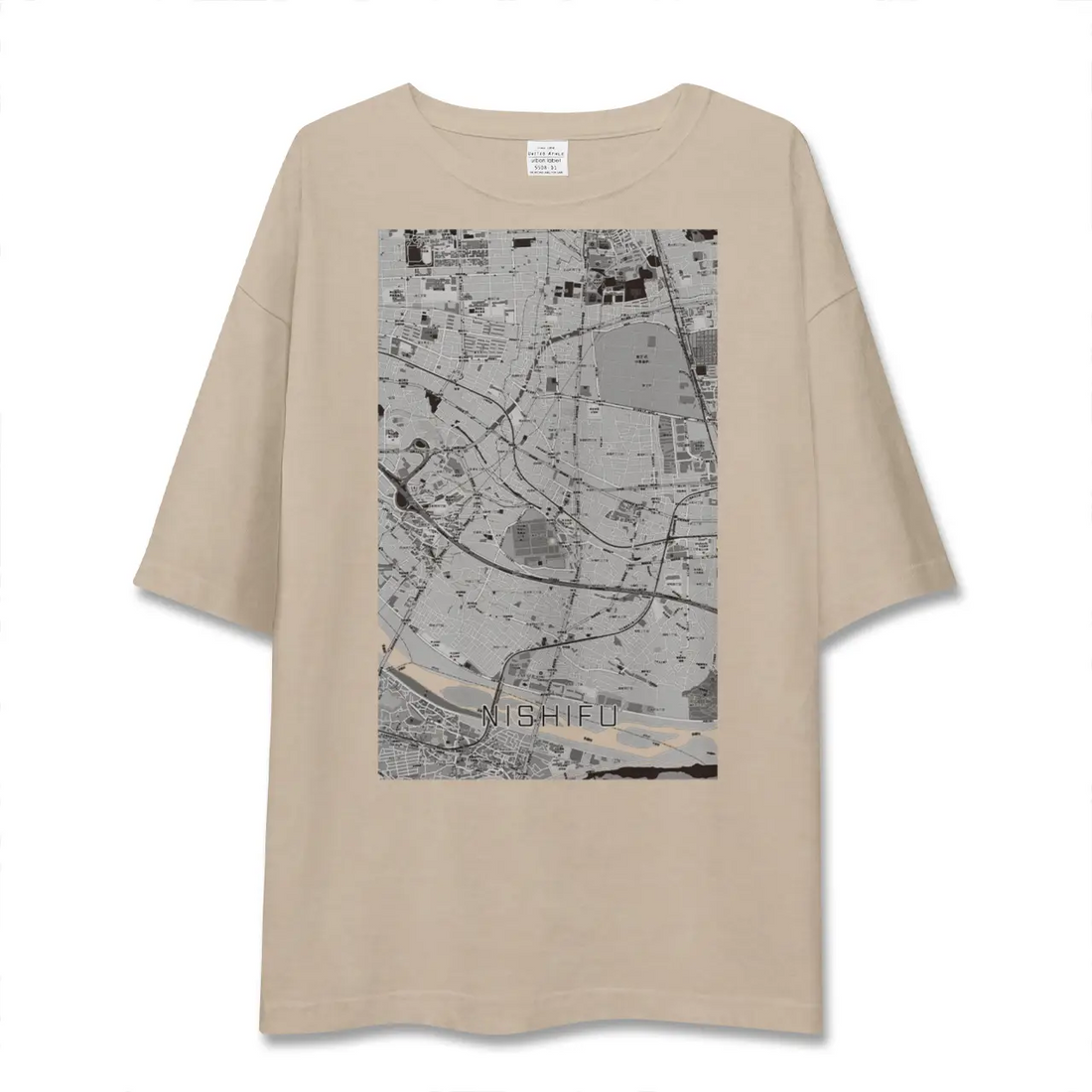 【西府（東京都）】地図柄ビッグシルエットTシャツ