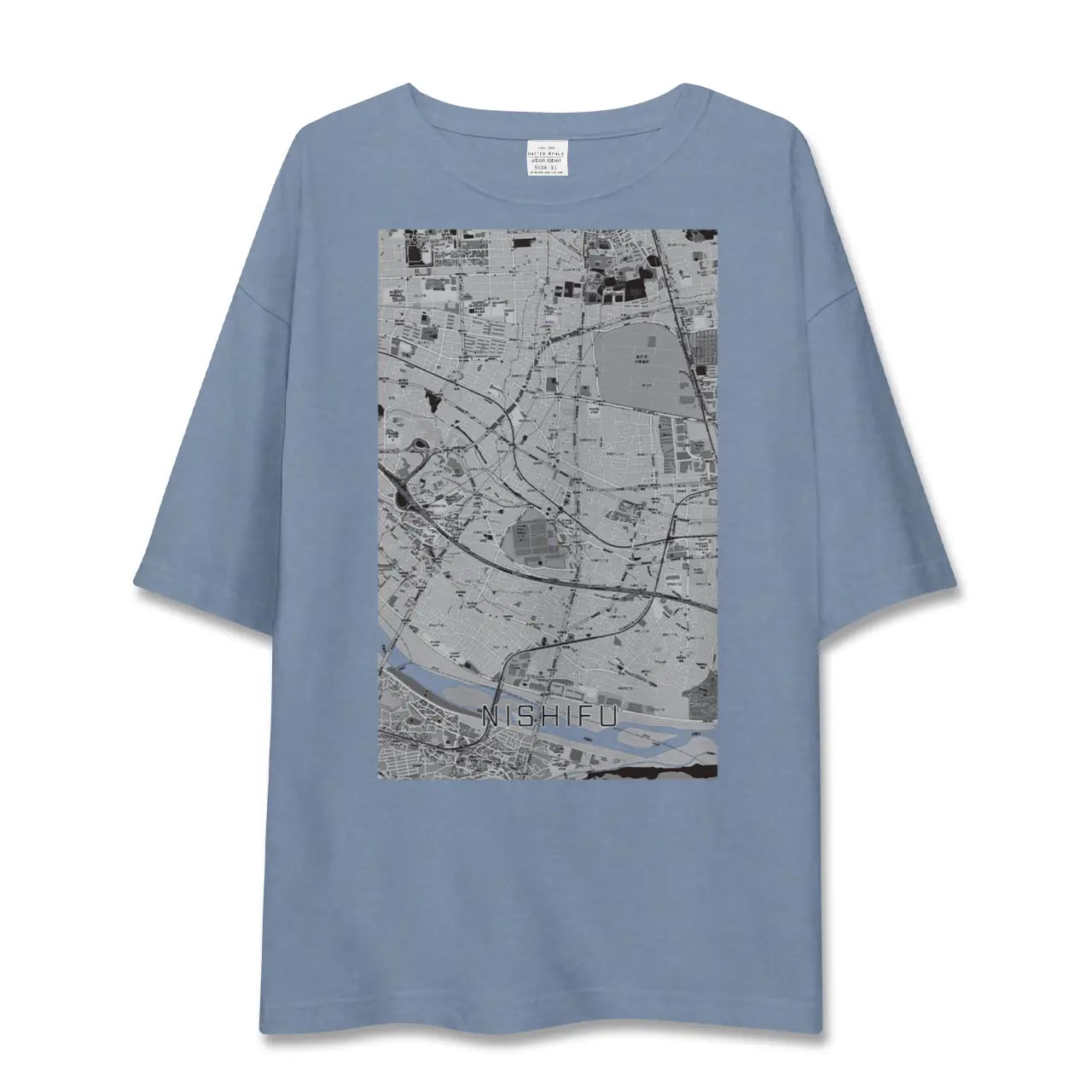 【西府（東京都）】地図柄ビッグシルエットTシャツ