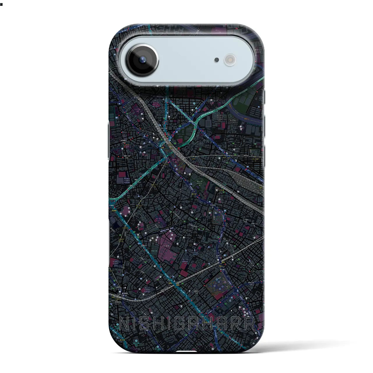 【西ケ原（東京都）】地図柄iPhoneケース（バックカバータイプ）