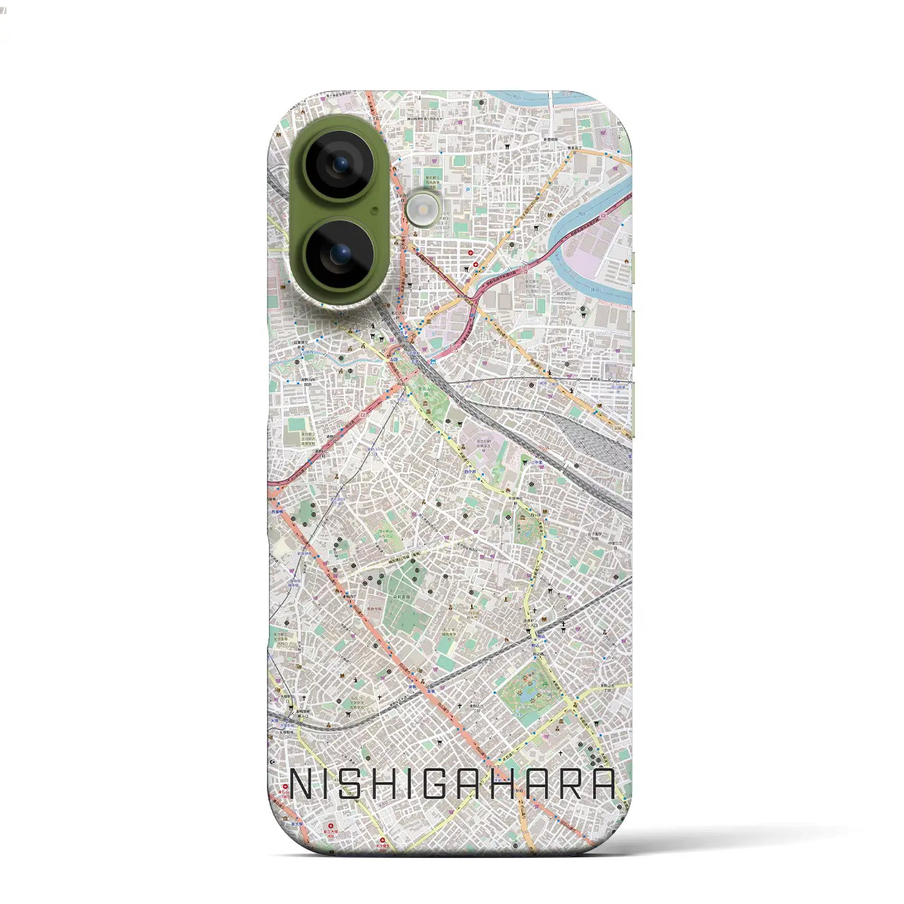 【西ケ原（東京都）】地図柄iPhoneケース（バックカバータイプ）ナチュラル・iPhone 17 Pro Max 用