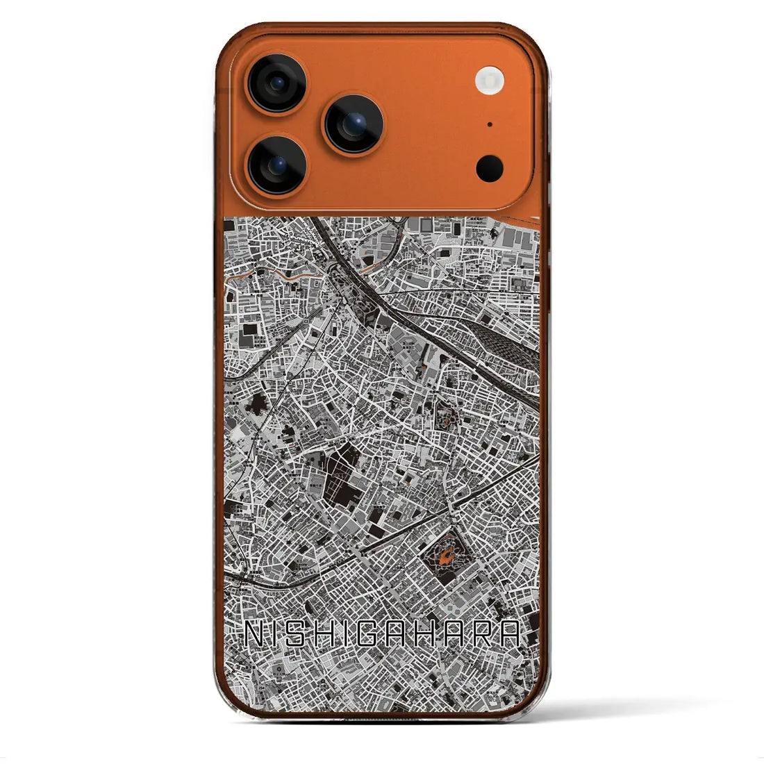 【西ケ原(東京都)】地図柄iPhoneケース(クリアタイプ)モノトーン・iPhone 17 Pro Max 用