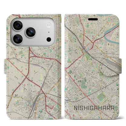 【西ケ原（東京都）】地図柄iPhoneケース（手帳タイプ）