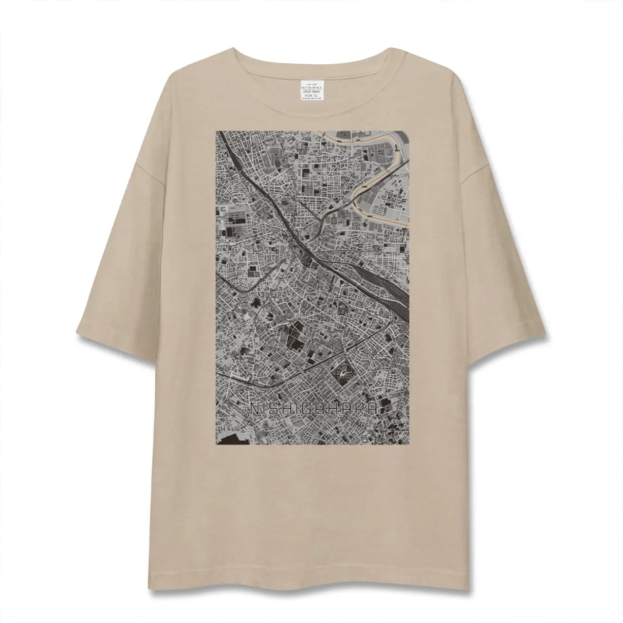 【西ケ原（東京都）】地図柄ビッグシルエットTシャツ