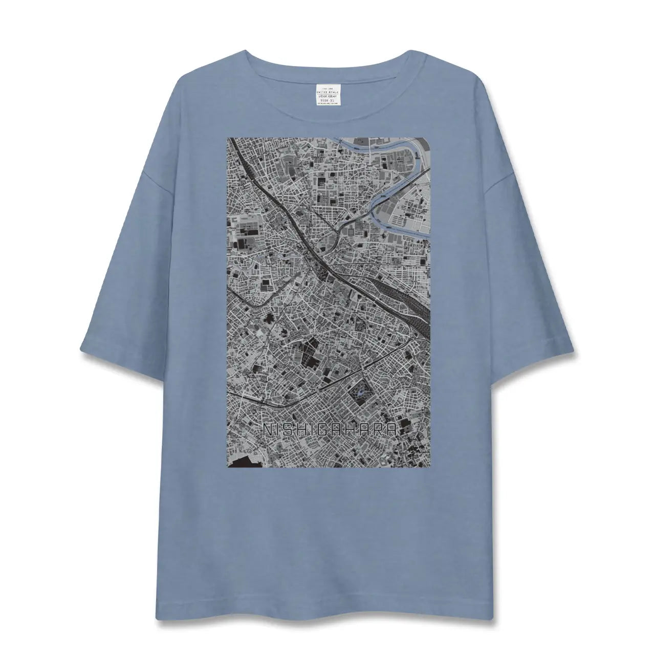 【西ケ原（東京都）】地図柄ビッグシルエットTシャツ