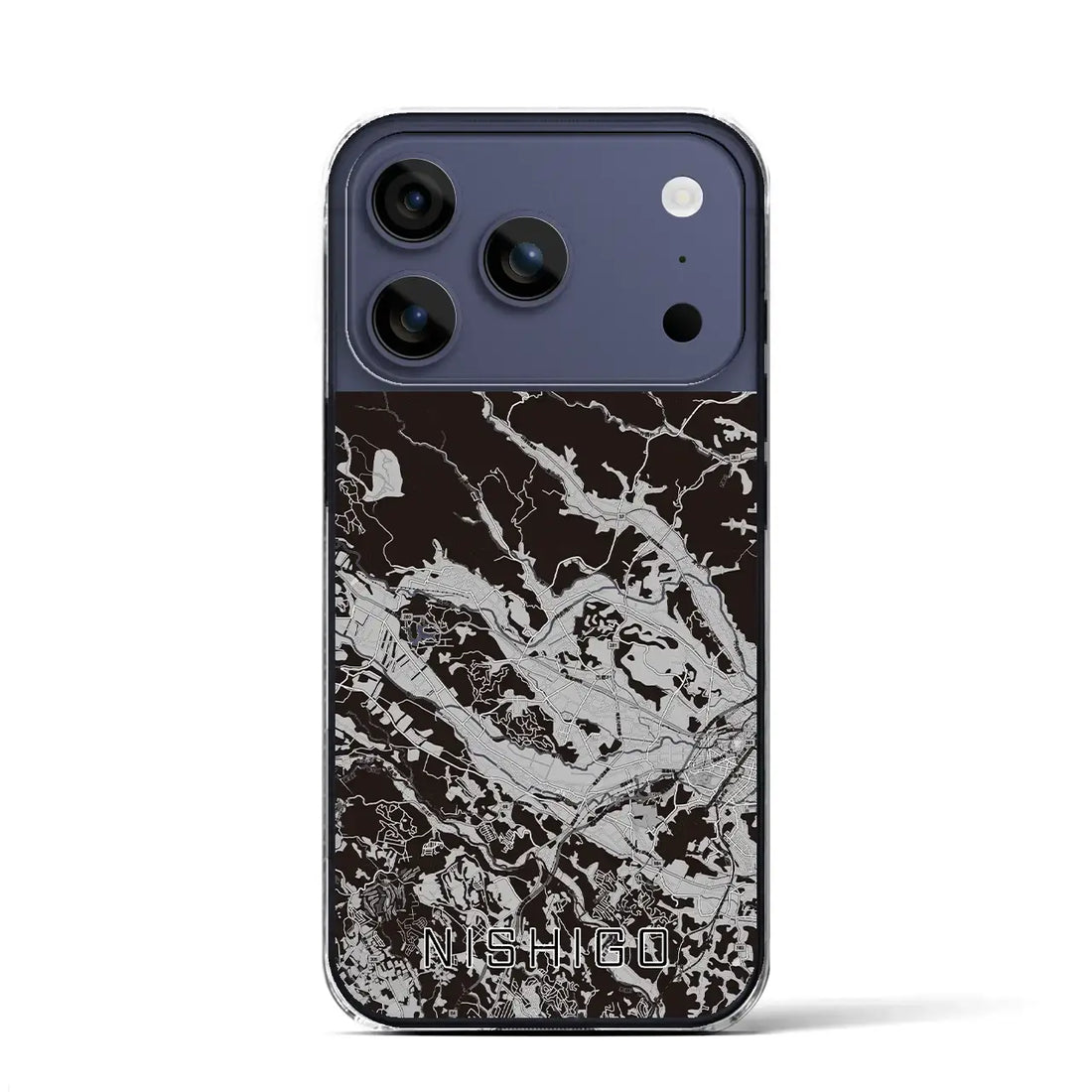 【西郷(福島県)】地図柄iPhoneケース(クリアタイプ)モノトーン・iPhone 17 Pro Max 用