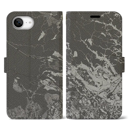 【西郷（福島県）】地図柄iPhoneケース（手帳タイプ）