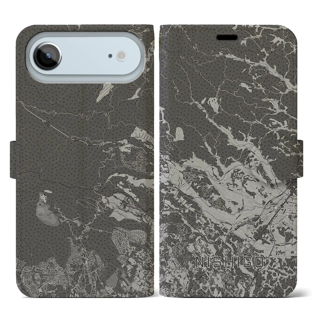 【西郷（福島県）】地図柄iPhoneケース（手帳タイプ）