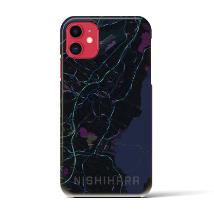 【西原（沖縄県）】地図柄iPhoneケース（バックカバータイプ）