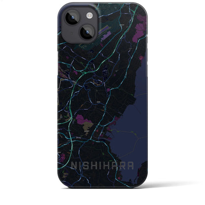 【西原（沖縄県）】地図柄iPhoneケース（バックカバータイプ）