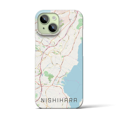 【西原（沖縄県）】地図柄iPhoneケース（バックカバータイプ）