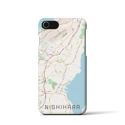 【西原（沖縄県）】地図柄iPhoneケース（バックカバータイプ）