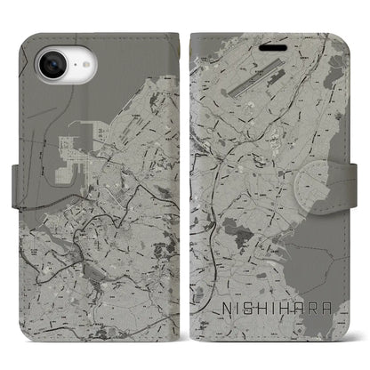 【西原（沖縄県）】地図柄iPhoneケース（手帳タイプ）