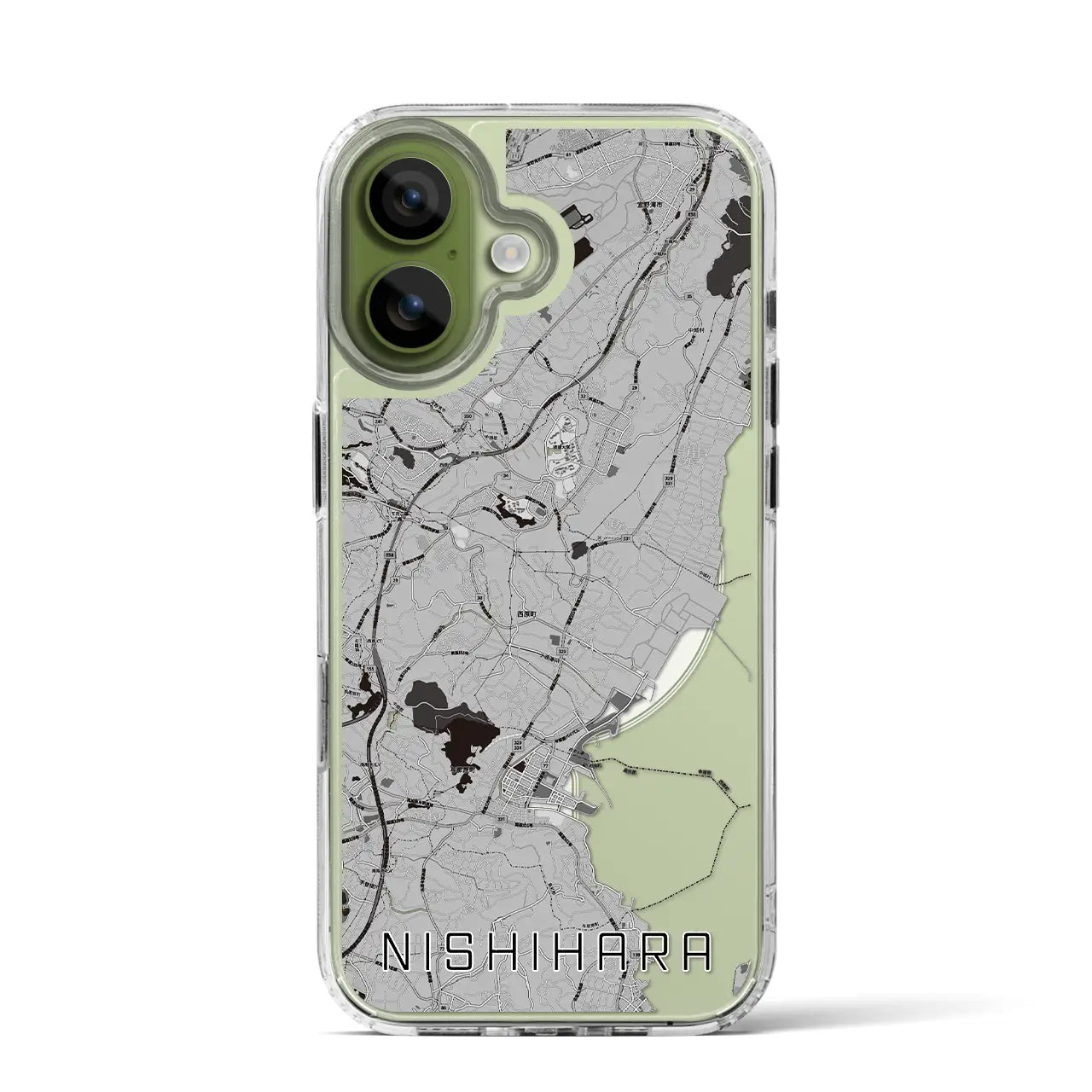 【西原（沖縄県）】地図柄iPhoneケース（MagSafeタイプ）