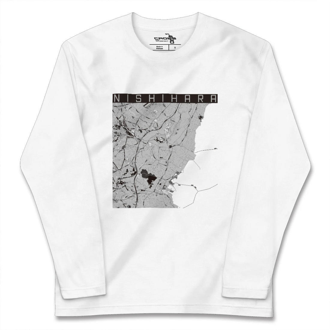 【西原(沖縄県)】地図柄ロングスリーブTシャツ