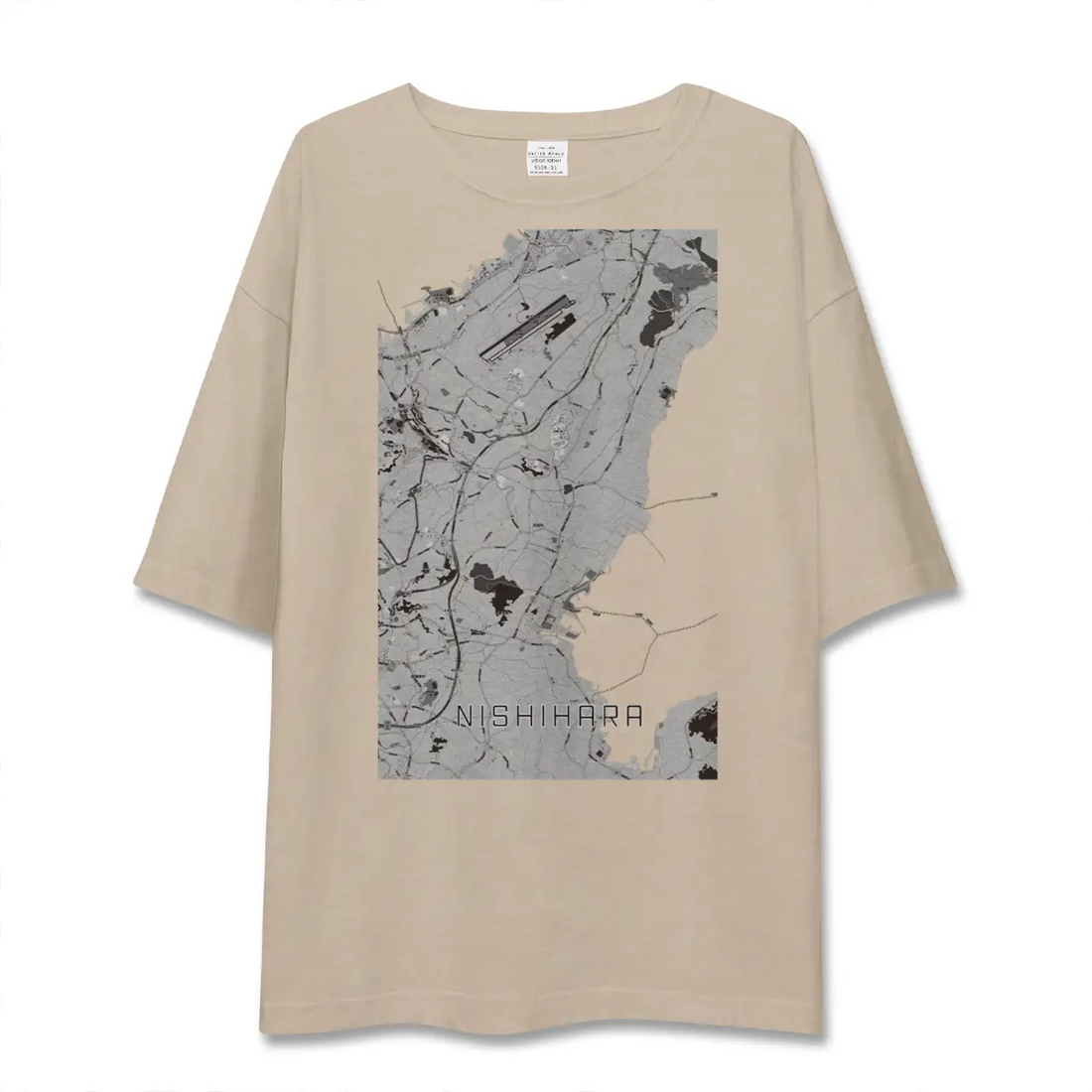 【西原（沖縄県）】地図柄ビッグシルエットTシャツ