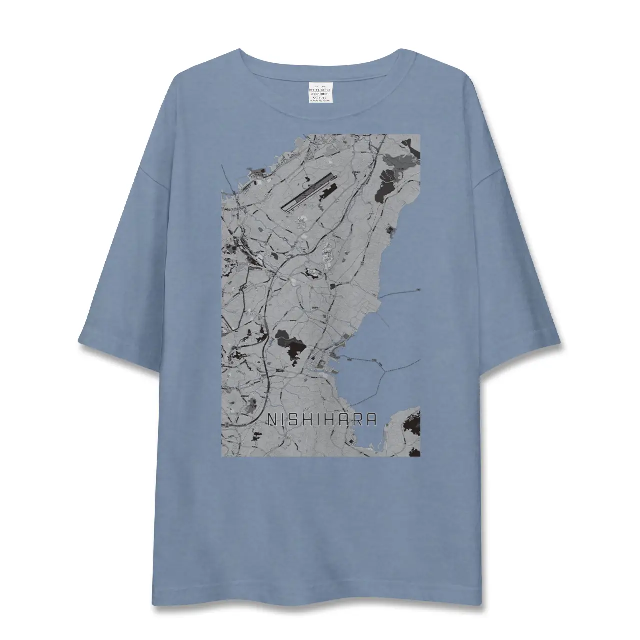 【西原（沖縄県）】地図柄ビッグシルエットTシャツ
