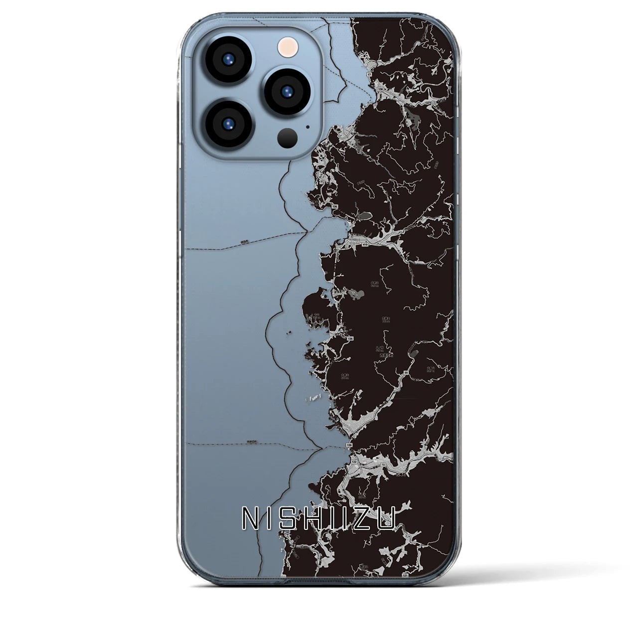 【西伊豆2（静岡県）】地図柄iPhoneケース（クリアタイプ）