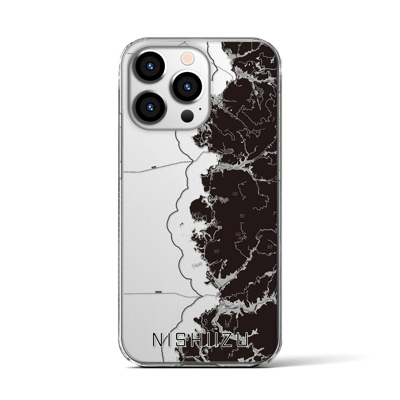 【西伊豆2（静岡県）】地図柄iPhoneケース（クリアタイプ）