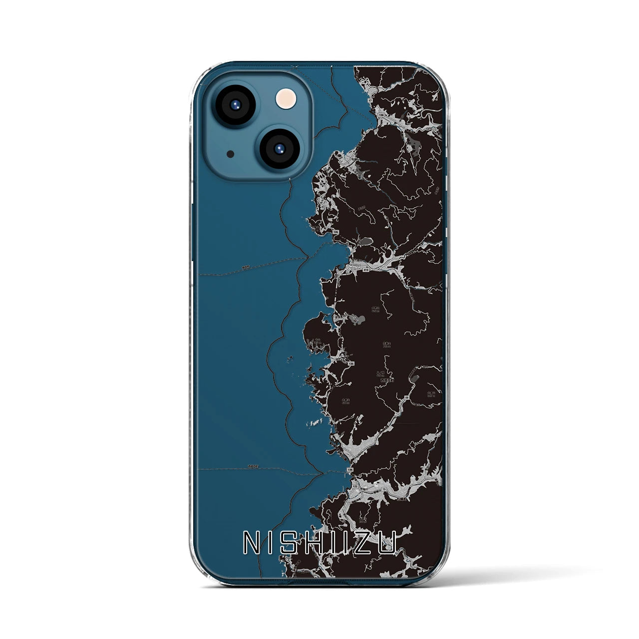 【西伊豆2（静岡県）】地図柄iPhoneケース（クリアタイプ）