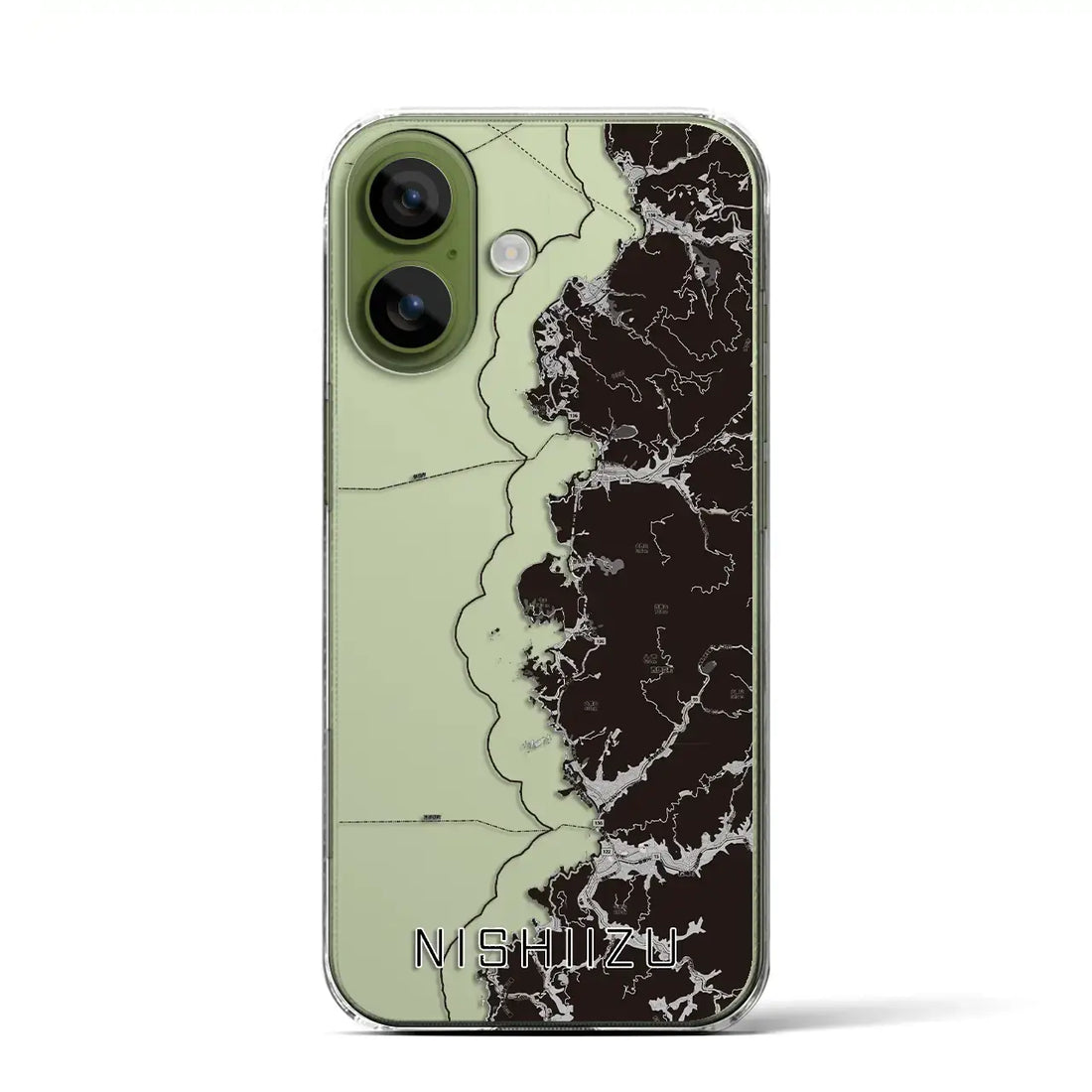 【西伊豆2（静岡県）】地図柄iPhoneケース（クリアタイプ）モノトーン・iPhone 17 Pro Max 用