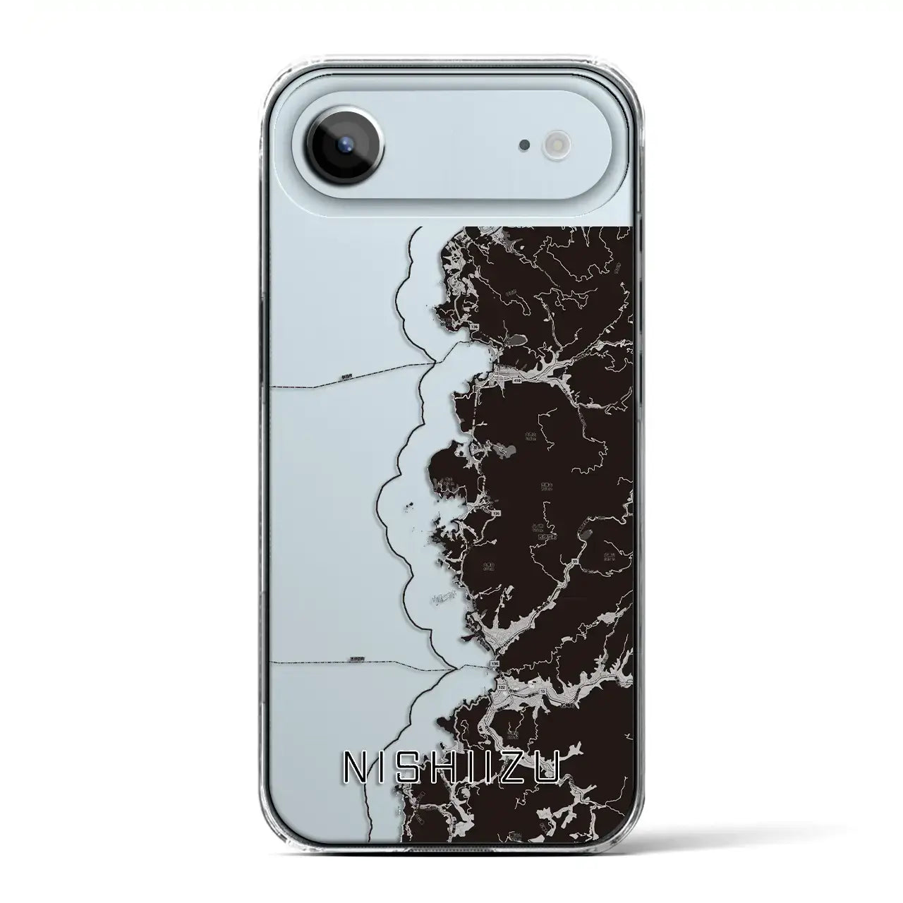 【西伊豆2（静岡県）】地図柄iPhoneケース（クリアタイプ）モノトーン・iPhone 17 Pro Max 用