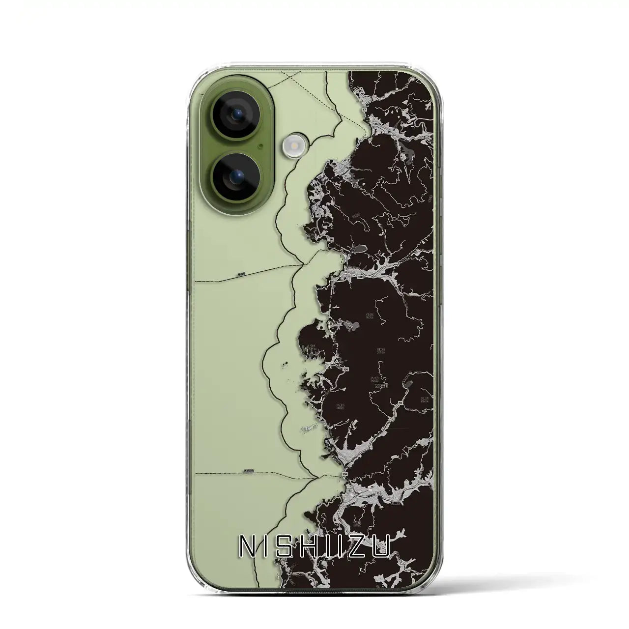 【西伊豆2（静岡県）】地図柄iPhoneケース（クリアタイプ）