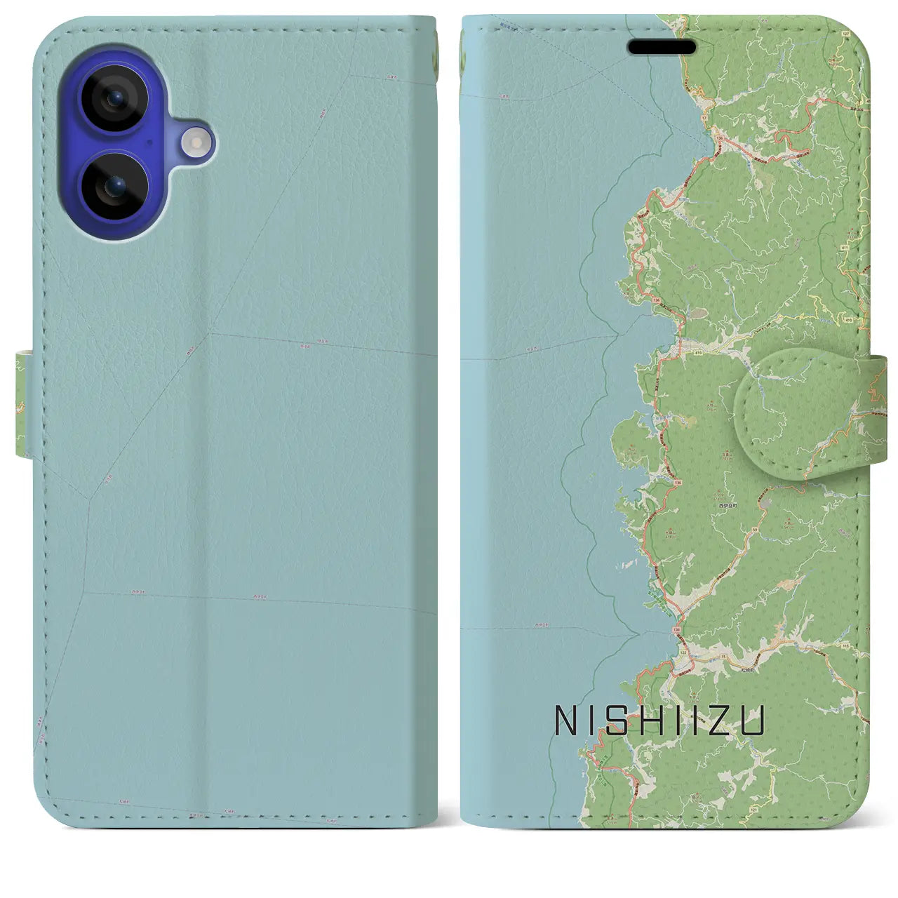 【西伊豆2（静岡県）】地図柄iPhoneケース（手帳タイプ）ナチュラル・iPhone 16 Pro Max 用