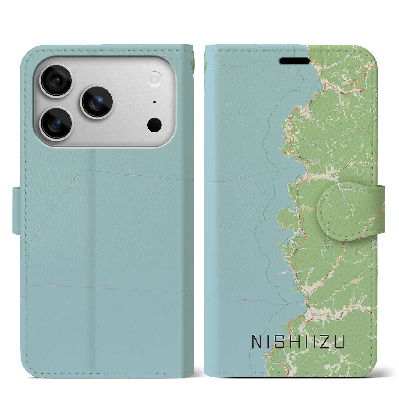 【西伊豆2（静岡県）】地図柄iPhoneケース（手帳タイプ）