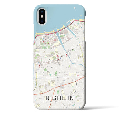 【西新（福岡県）】地図柄iPhoneケース（バックカバータイプ）