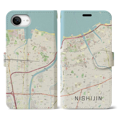 【西新（福岡県）】地図柄iPhoneケース（手帳タイプ）