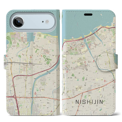 【西新（福岡県）】地図柄iPhoneケース（手帳タイプ）