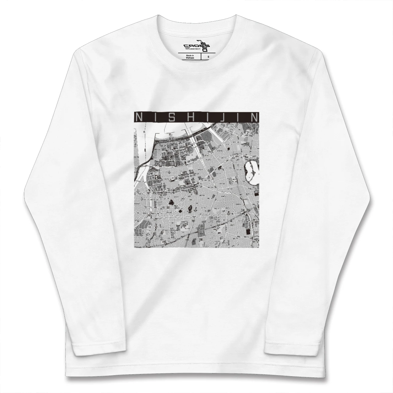 【西新（福岡県）】地図柄ロングスリーブTシャツ