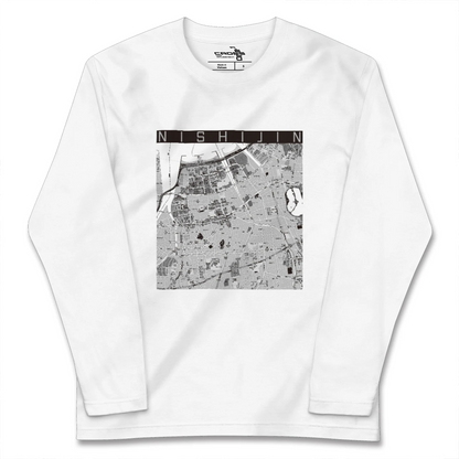 【西新（福岡県）】地図柄ロングスリーブTシャツ